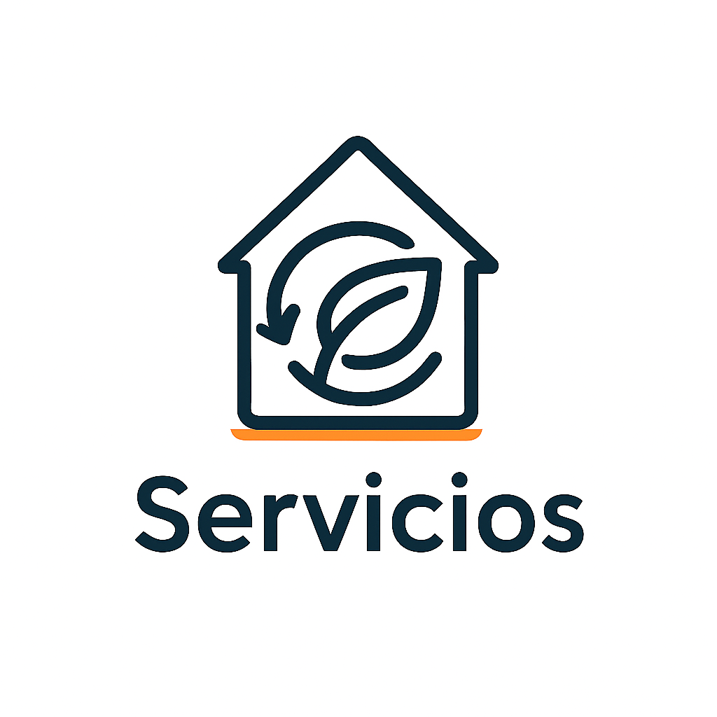 Casa con hoja que representa soluciones sostenibles de fontanería eficiente